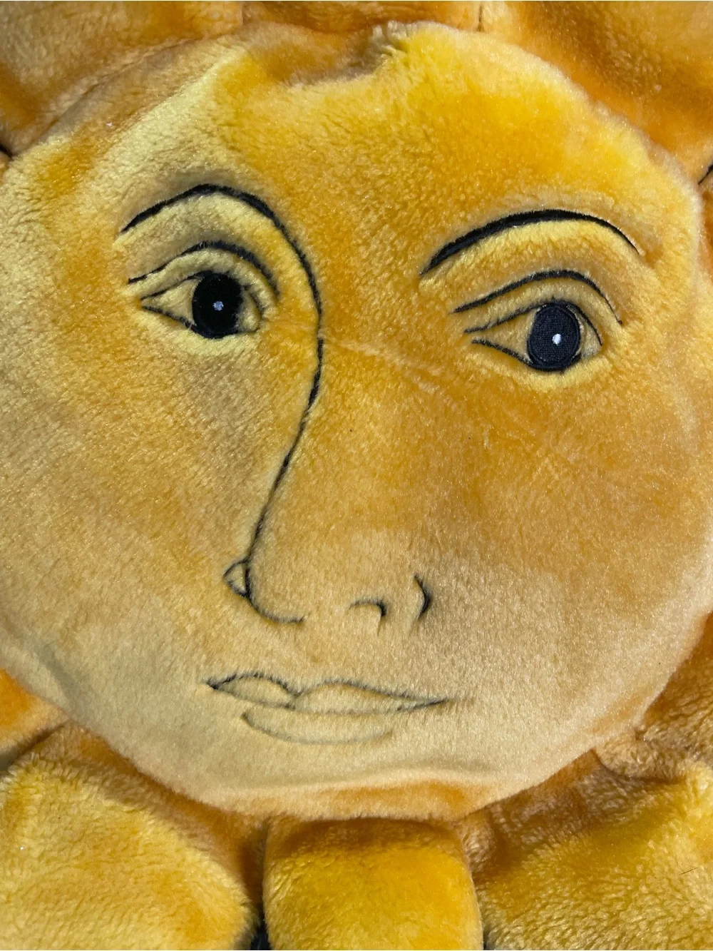 Celestial Sun Face Yellow Plush Pillow 19